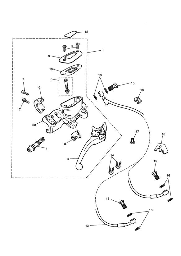 Front brake master cylinder & hoses