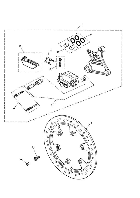 Rear brake  caliper & disc