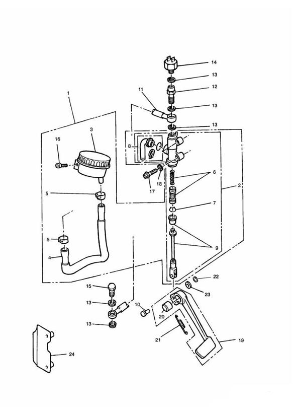 Rear brake master cylinder