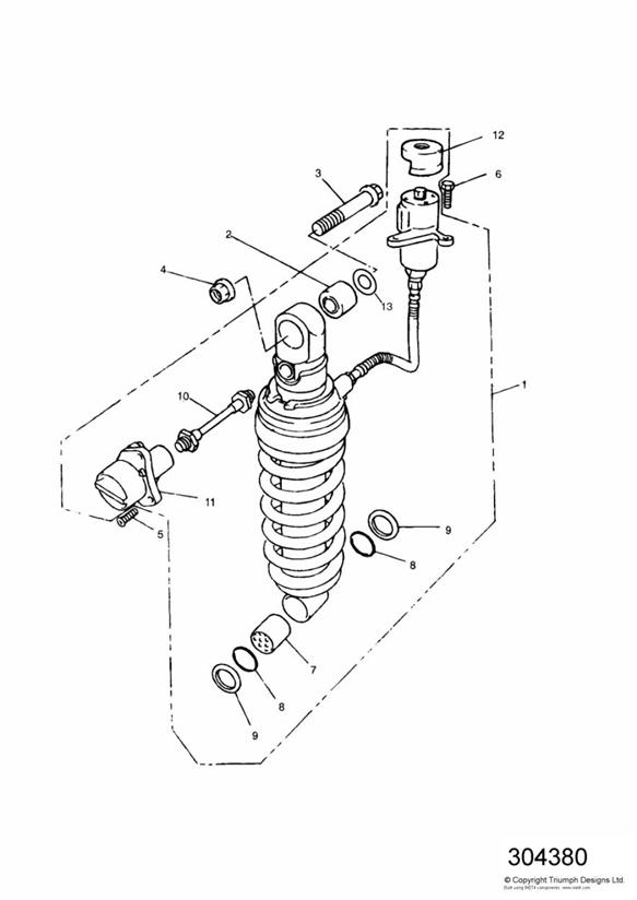 Rear suspension unit 900cc model 51976 +